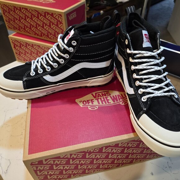 VANS Sk8- Waterproof MTE High Black True White VN000CVT6BT Men's Size 9 NEW - Picture 3 of 9